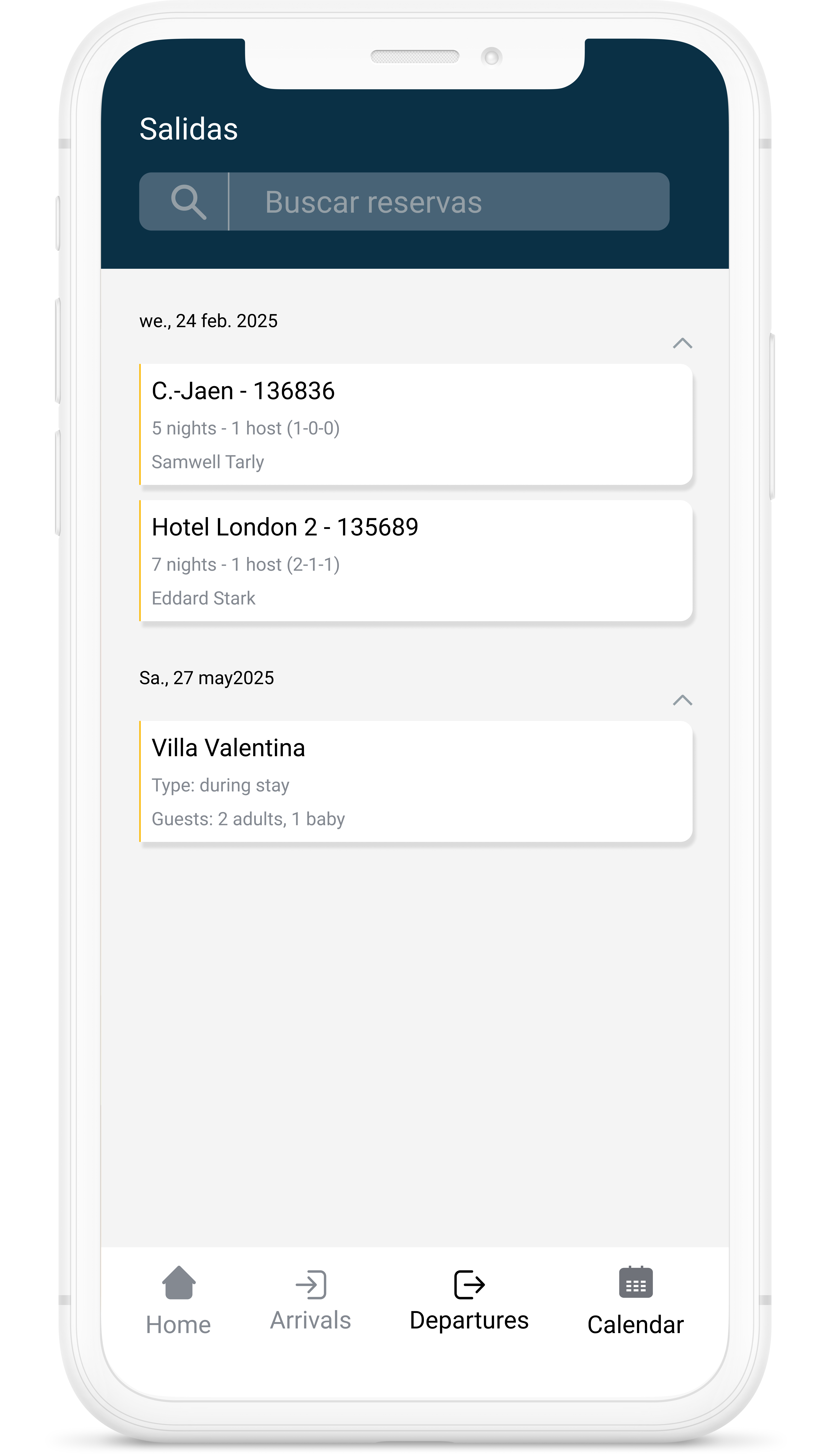 Dispositivo móvil donde se muestra un ejemplo del checkin dentro de la app